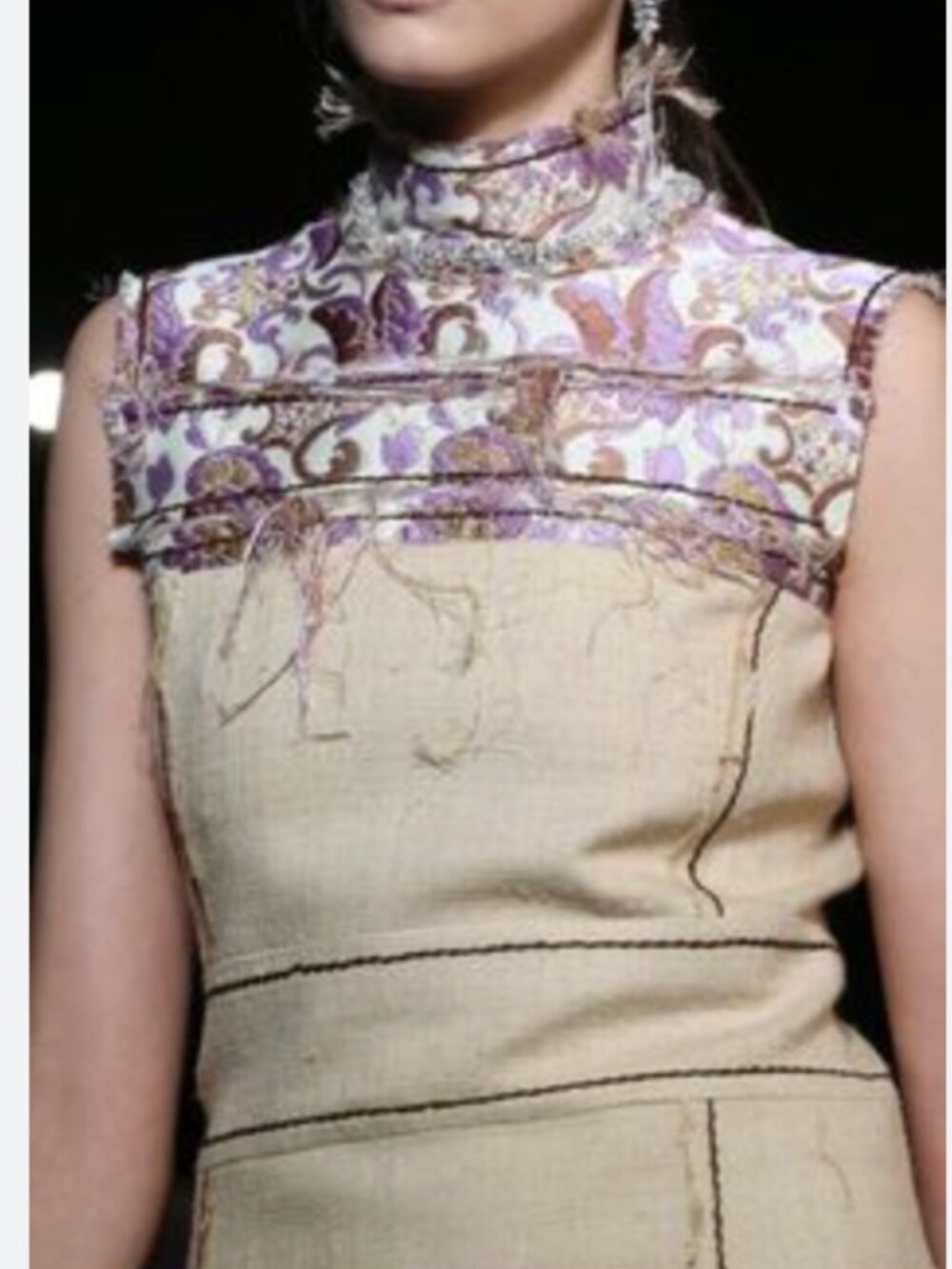 NWT Prada Brocade Rhinestone Sleeveless Top Size 38